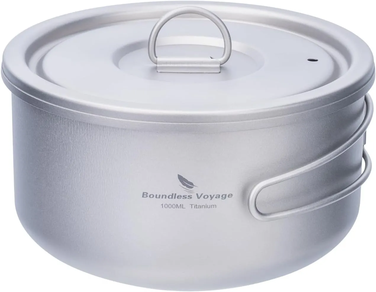 Boundless Voyage Titanium Pot Multifunctional Cooker Ultralight Camping Pot with Handle & Lid Outdoor Open Fire Cookware for Backpacking, Hiking, Bushcraft Cooking Ti2041C