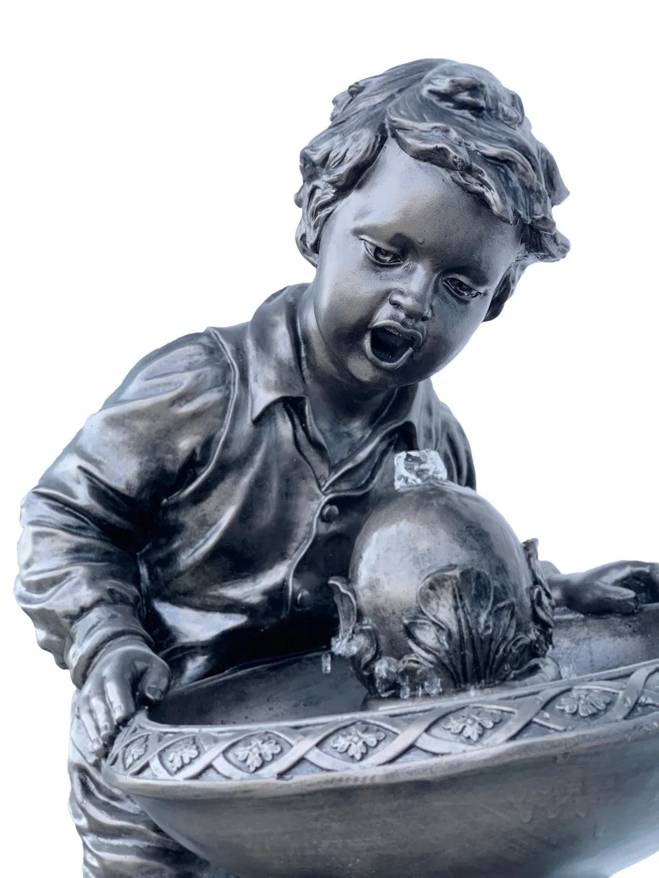 Boy Drinking at Water Fountain