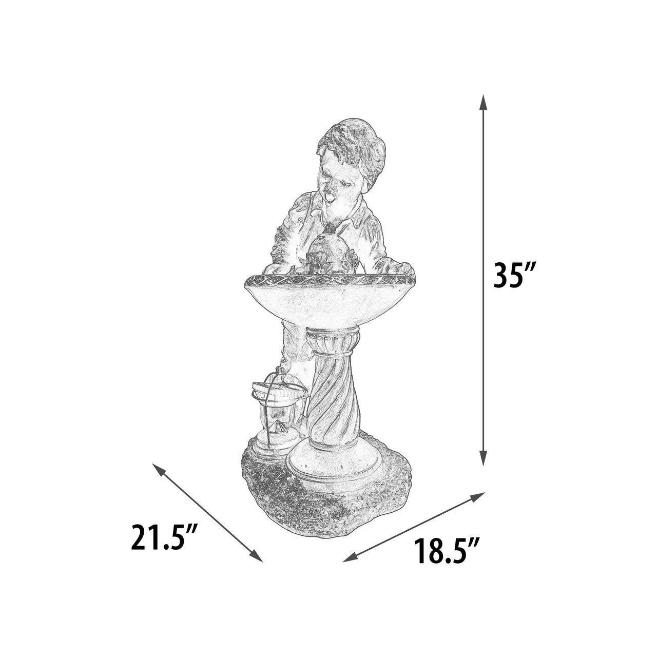 Boy Drinking at Water Fountain
