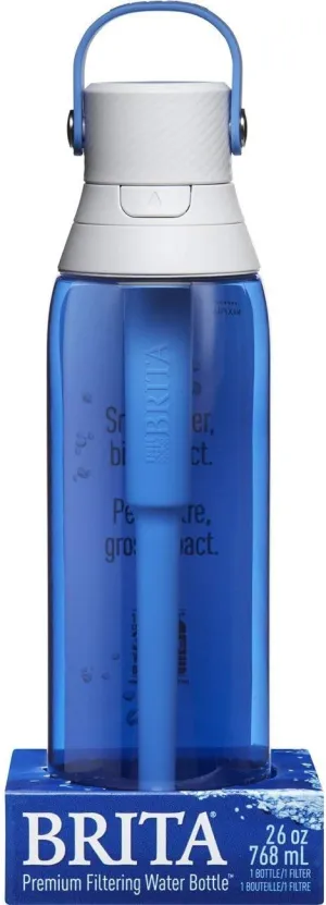 Brita Premium Filtering Water Bottle with Filter, BPA-Free, Sapphire, 768 mL, no package