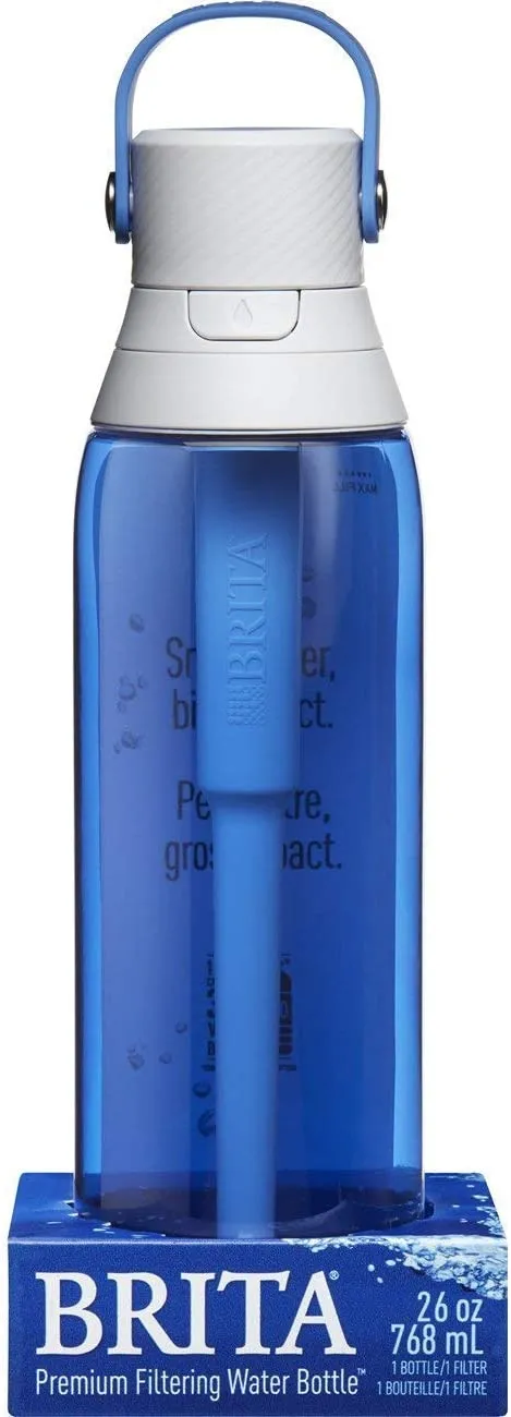 Brita Premium Filtering Water Bottle with Filter, BPA-Free, Sapphire, 768 mL, no package
