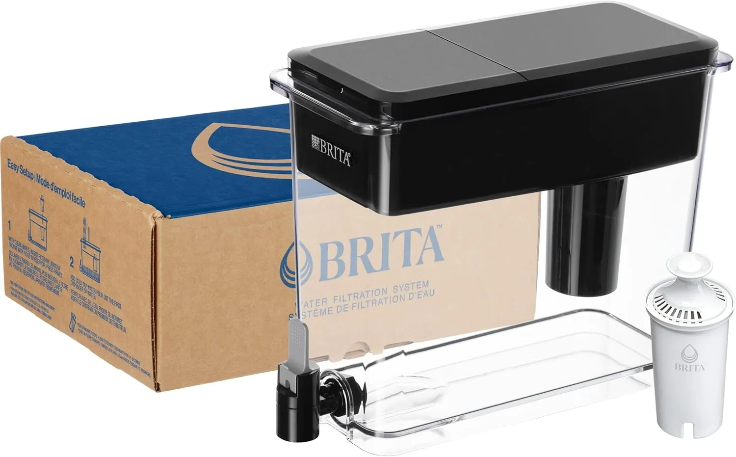 Brita UltraMax Large Water Dispenser With Standard Filter, BPA-Free, Reduces Copper, Cadmium and Mercury Impurities, Lasts 2 Months or 40 Gallons, Includes 1 Filter, Kitchen Accessories, Large 27-Cup