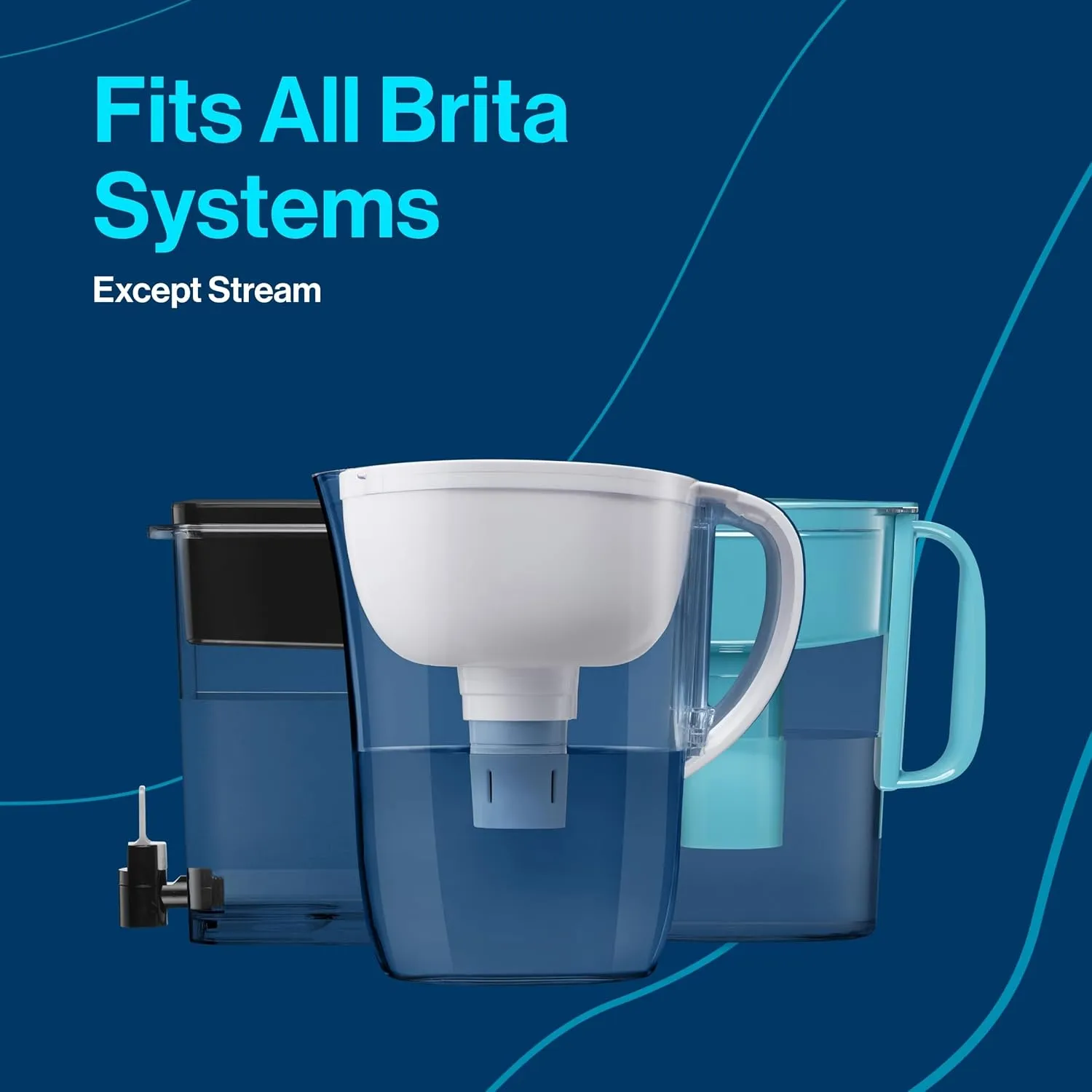 Brita XL Water Filter Dispenser for Tap and Drinking Water with 2 Elite Filters, Reduces 99% Of Lead, Lasts 6 Months Each, 27-Cup Capacity, BPA Free, Black