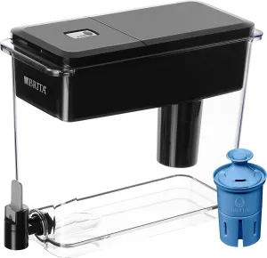 Brita XL Water Filter Dispenser for Tap and Drinking Water with 2 Elite Filters, Reduces 99% Of Lead, Lasts 6 Months Each, 27-Cup Capacity, BPA Free, Black