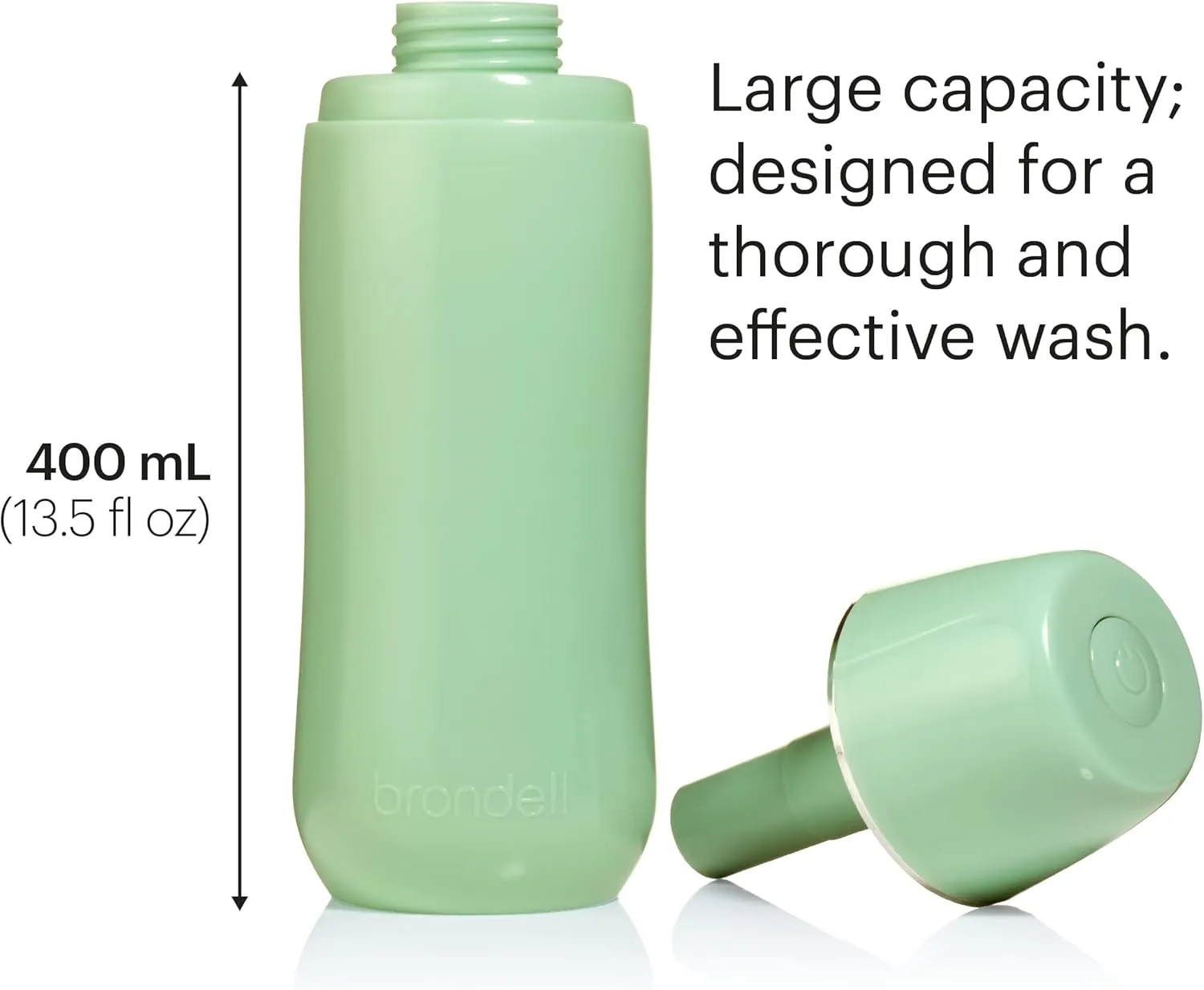 Brondell GoSpa Advanced Portable Bidet for Travel–Pop-Up Nozzle System –High-Quality Compact Bidet with Discreet Travel Bag for Convenient Storage–400mL, Green