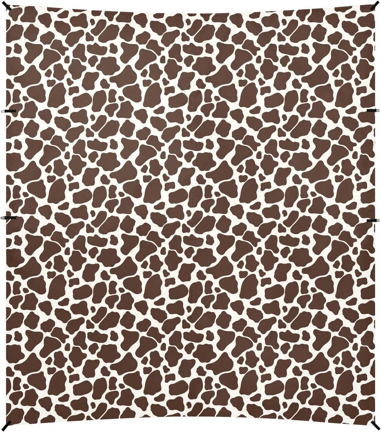 Brown Cow Print Foldable Beach Canopy UPF50 Easy Setup Shade Sun Shelter with Sandbags & Sand Shovel for Camping, Picnics, Backyard
