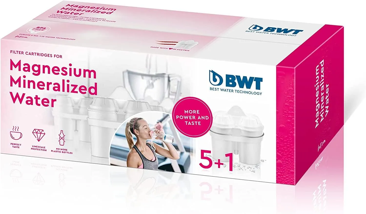 BWT Magnesium Mineralized Water Filter, 6-Pack - Long Life Mg2  Cartridge for Water Filters, 6x120L Capacity, Maximum Protection for Espresso Machines