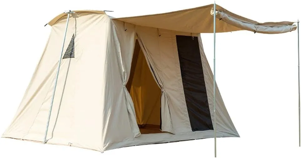 Cabin Tent for 5 to 8 Person Family Camping Tents with Carrying Bag Cotton Canvas Tent for Party Garden Patio Backyard (Beige 5~8 Person) (Beige 5~8 Person)