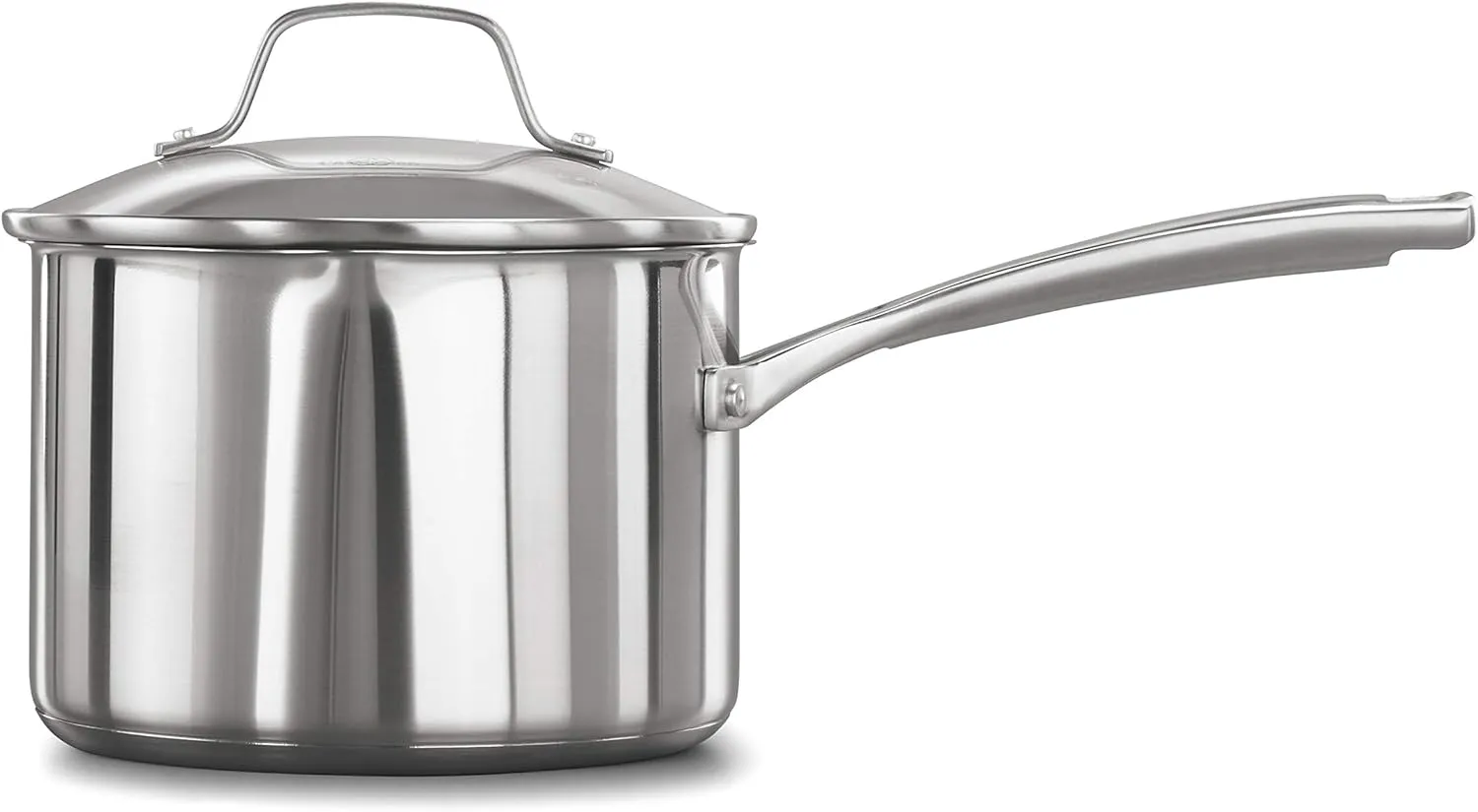 Calphalon Classic Stainless Steel Sauce Pan, 3.5-Quart, Impact-Bonded Aluminum Base, Stay-Cool Handles