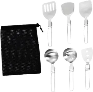 Camp Cooking Utensil Set Camping Kitchen Utensil Set Utensil Organizer, Outdoor Kitchen Gears Cookware Kit, for Parties Hiking