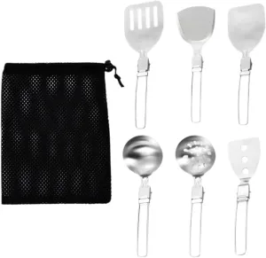 Camp Cooking Utensil Set Portable Camping Kitchen Utensil Set Cooking Organizer Grilling Cookware Kit for Camping RV Hiking