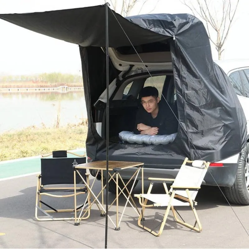 Camper Shade Awning Canopy with Complete Kits for NIO ES8/NIO ET5/NIO ET7/NIO ET9/NIO EP9, Waterproof UV Protection, Easy Set Up, Ultra-Durable Camping Tent,2 Style 2-B Khaki