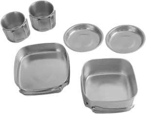 Camping Cooking Set Lightweight Pan Stainless Steel Cookware for Hiking Camping Fishing Barbecue Easy to