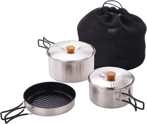 Camping Cookware Set Outdoor Cook Gear Kitchen Cooker Camping Pots and Pan Cooking Utensils Set for Trekking Travel Hiking