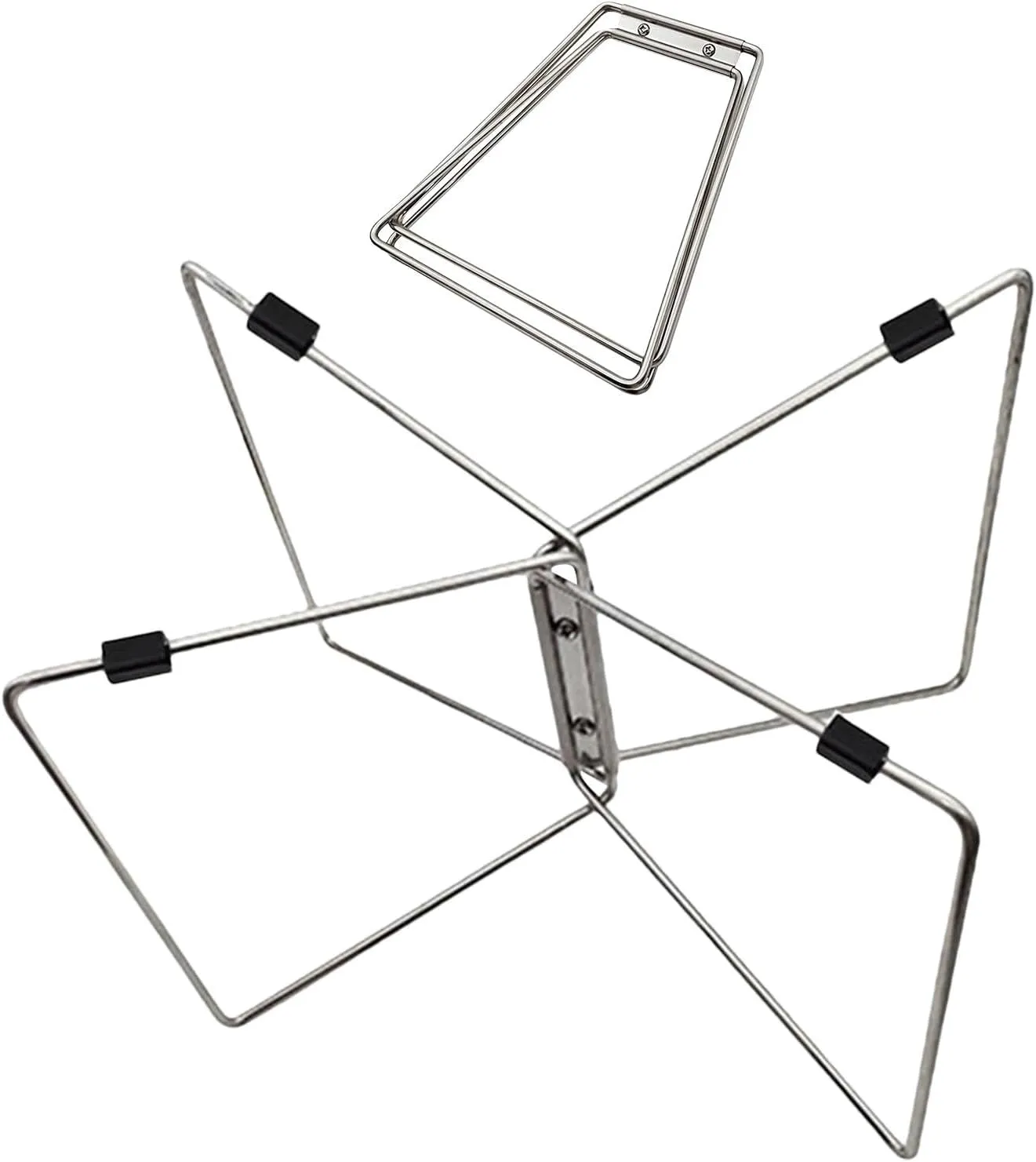 Camping Cooler Stand - Folding Stand, Stainless Steel Folding Bracket | Anti Moisture Folding Frame Ice Box Holder, Outdoor Camping Bucket Stand Frame with Nonslip Mat and Carry Bag for BBQ Cooking