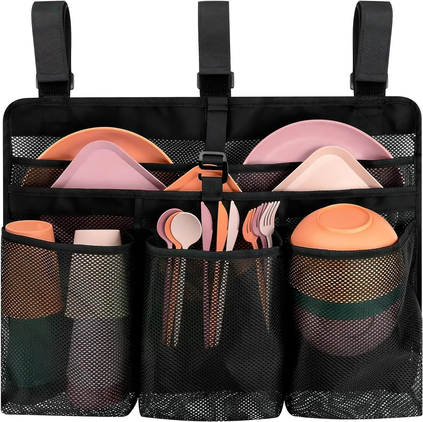 Camping Dish Drying Bag Collapsible Dish Drying Rack,RV Dish Drying Rack,Portable Mesh Dish Dinnerware Organizer for RV Campers Travel Trailers,Camp Kitchen Organizer