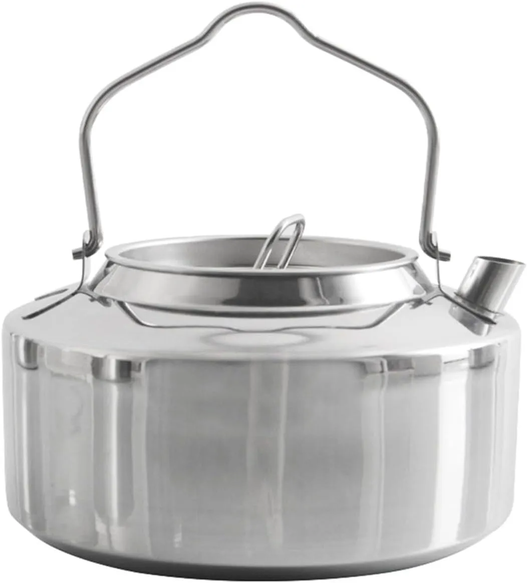 Camping Kettle Camping Tea Kettle, 1.2L Stainless Steel Outdoor Kettle with Handle, Classic Water Pot Tea Pot for Home, Kitchen, Outdoor Camping Kettle Camping Kettle Camp Tea offee Pot