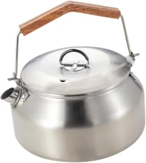 Camping Kettle Cookware with Lid Kitchen Utensils Water Coffee Pot Picnic Teapot for Boiling Water Outdoor Activities Fishing, Silver