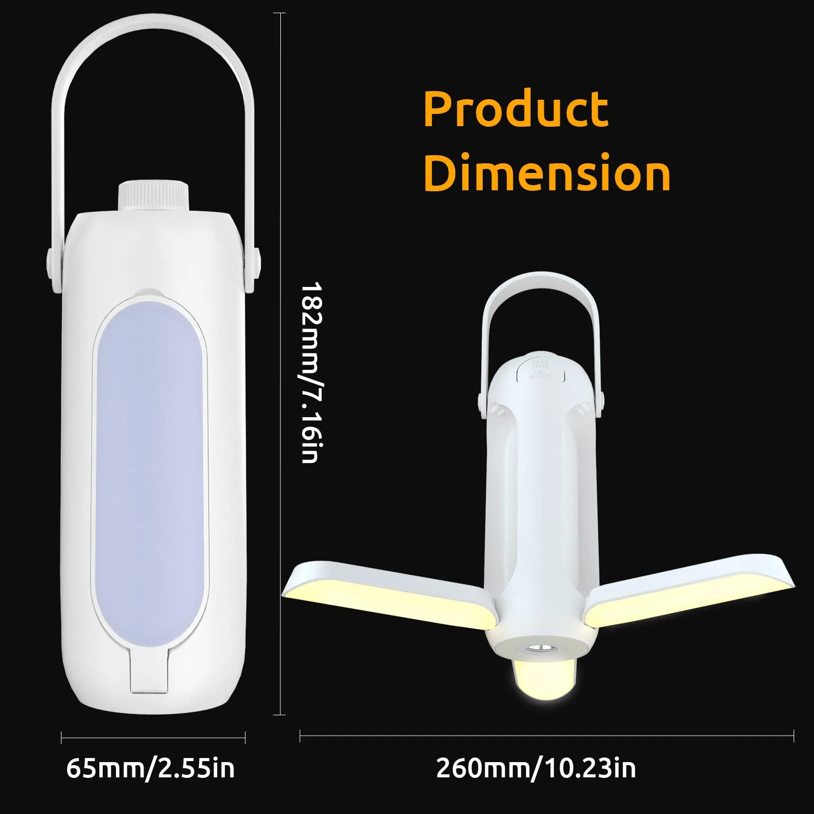 Camping Lantern 720LM with Flashlight Design 10000mAh Rechargeable