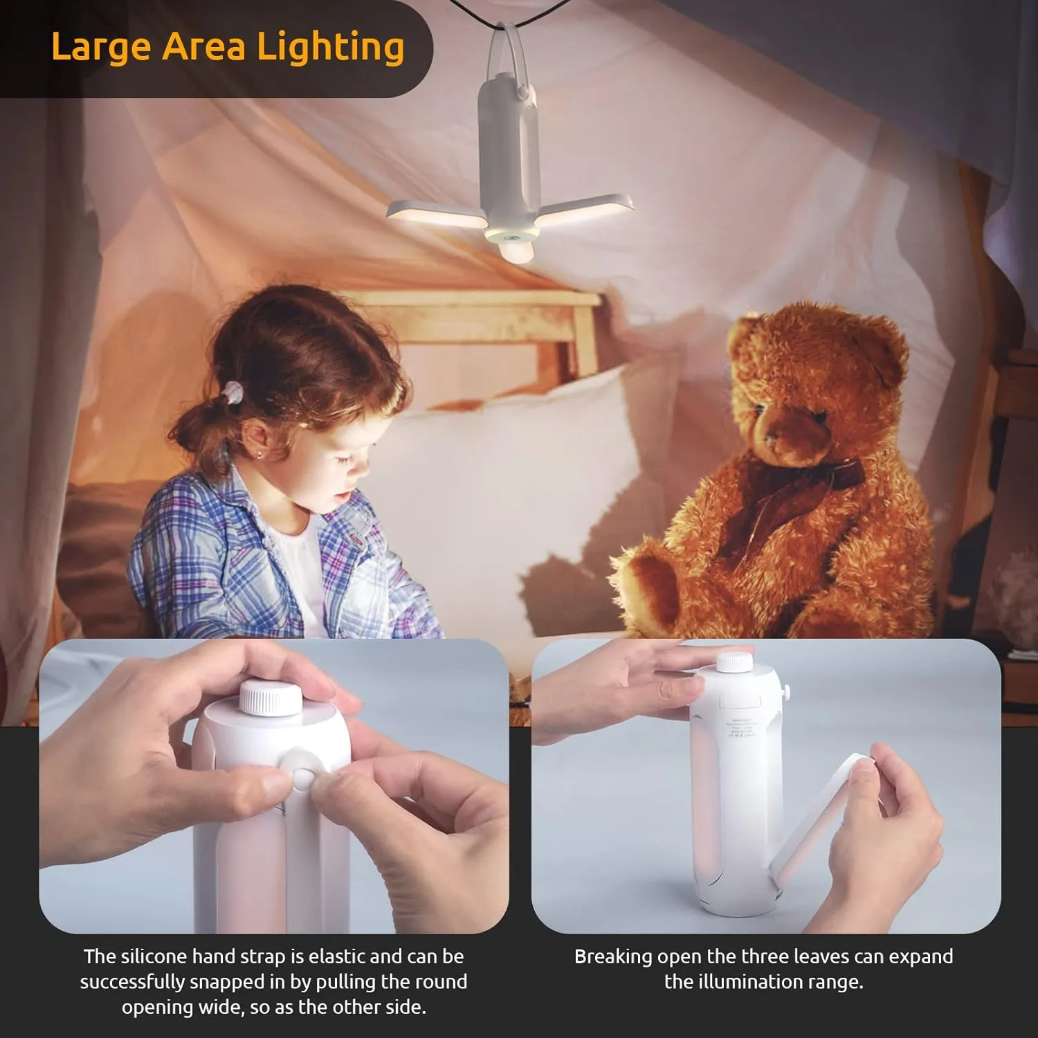 Camping Lantern 720LM with Flashlight Design 10000mAh Rechargeable