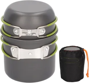 Camping Pot Food Grade Metal Anti Scald Foldable Handle Widely Used Camp Cookware Bowl Pot Camping Travel Picnic