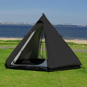 Camping Pyramid Tipi Tent Adult Indian Teepee Tent Yurt Tent Double Layers Tents for Outdoor Camping Hiking Hunting 2 Person