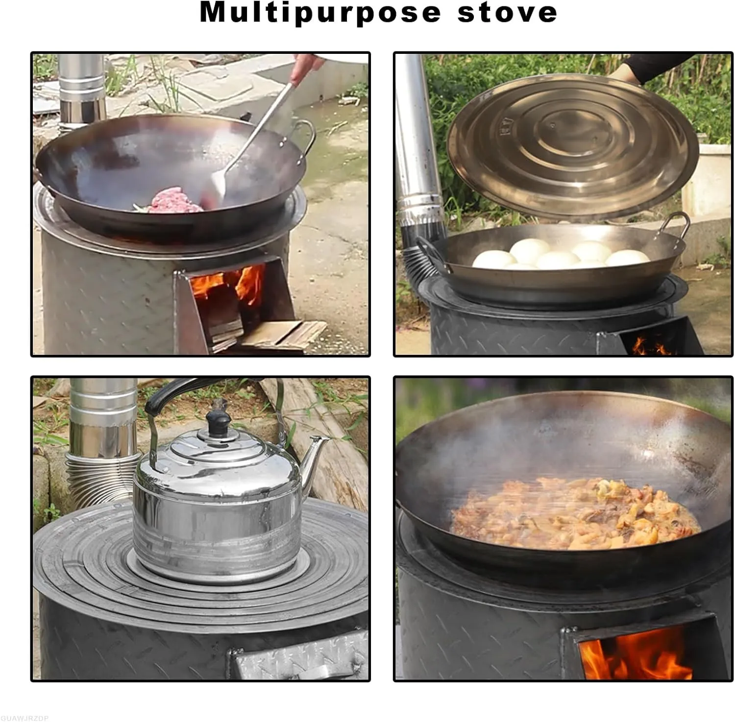 Camping Wood Stove, Wood Burning Stove, with Double Oven,Adjustable Firepower,for 2 to 4 People Outsaide Cooking,Winter Camping Heating,Camping,Fishing,Picnic,BBQ
