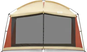 CAMPROS CP Screen House 12 x 10 Ft Screened Mesh Net Wall Canopy Tent Screen Shelter Gazebos for Patios Outdoor Camping Activities - Beige