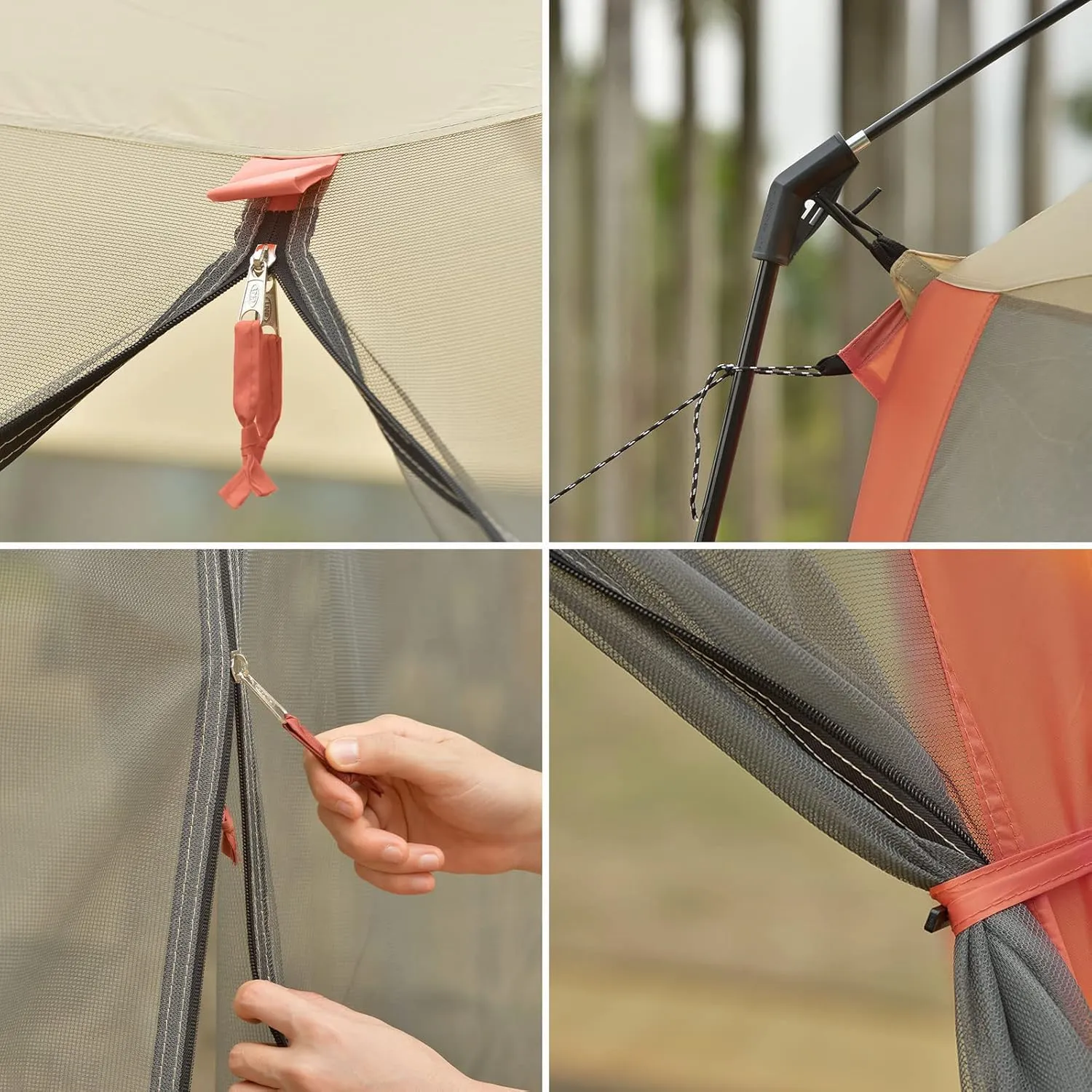 CAMPROS CP Screen House Room with 1 Side Wind/Sun Panel Canopy Tent Camping Tent Screen Shelter Gazebos for Patios Outdoor Camping Activities, 12'X10'X90in(H) - Beige