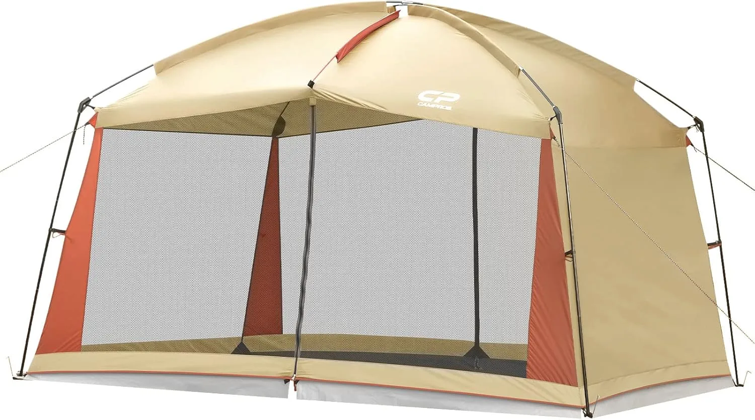CAMPROS CP Screen House Room with 1 Side Wind/Sun Panel Canopy Tent Camping Tent Screen Shelter Gazebos for Patios Outdoor Camping Activities, 12'X10'X90in(H) - Beige