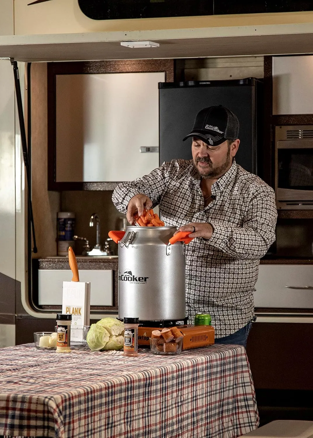 CanCooker Camping Meals Cookware | 4 Gallon Steam Cooker, Cooking Rack, Butter Garlic Salt Seasoning & 100-Page Recipe Cookbook