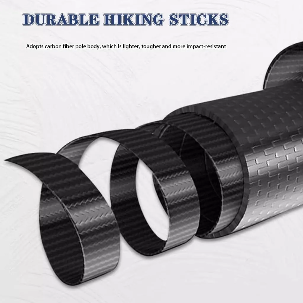 Carbon Fiber Outdoor Trekking Poles, Ultralight Telescopic Walking Sticks, Two-Section Portable Hiking Gear, for Boys/Girls