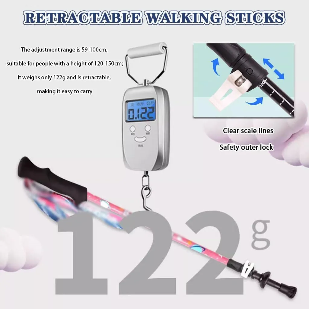 Carbon Fiber Outdoor Trekking Poles, Ultralight Telescopic Walking Sticks, Two-Section Portable Hiking Gear, for Boys/Girls