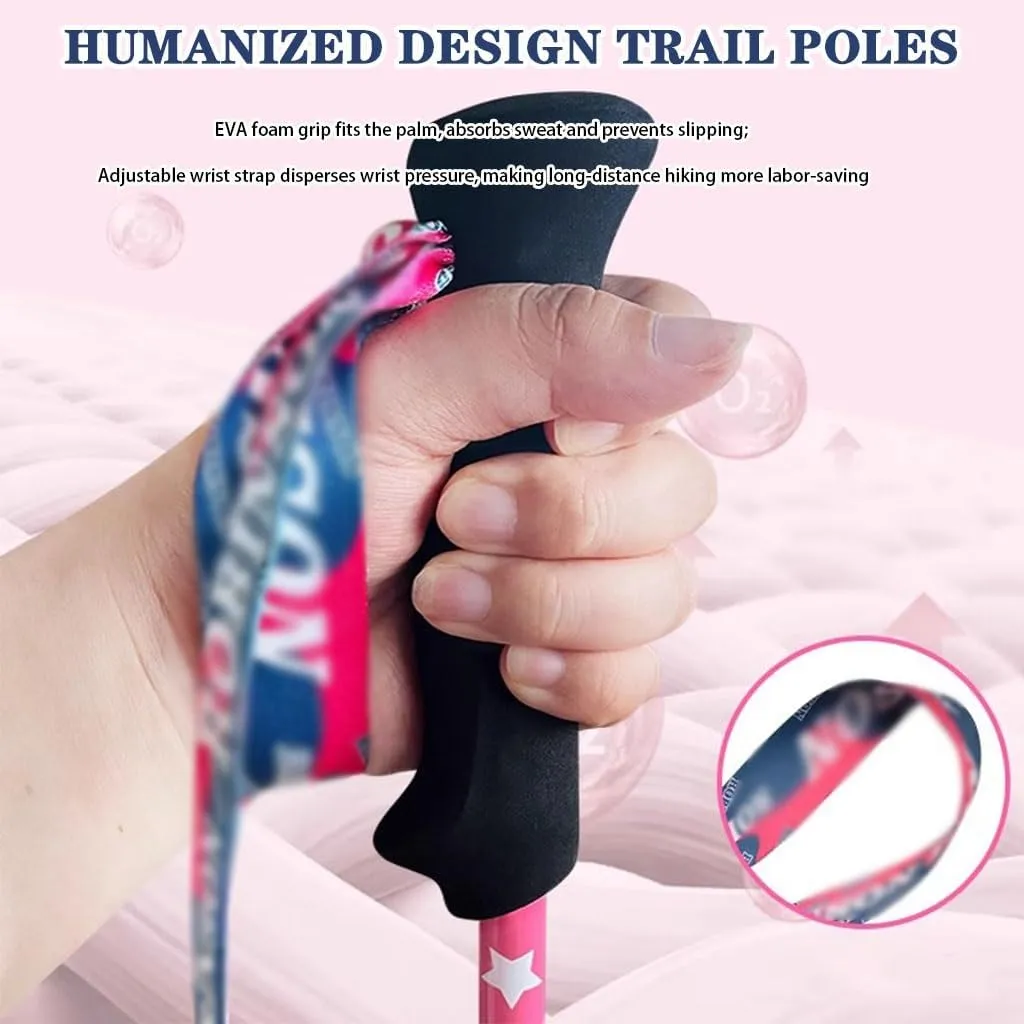 Carbon Fiber Outdoor Trekking Poles, Ultralight Telescopic Walking Sticks, Two-Section Portable Hiking Gear, for Boys/Girls