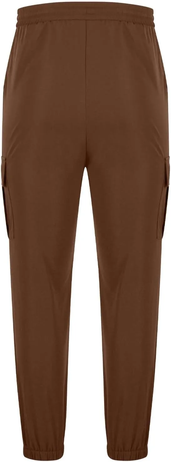 Cargo Pants for Men Elastic Waist Work Athletic Joggers with Pockets Lightweight Outdoor Military Combat Trousers