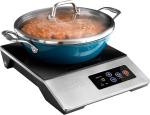 ChangBERT 1800W Commercial Grade Induction Cooktop, NSF Certified Portable Large 8” Heating Coil, 12" Heat Resistant Cooking Surface 18/10 Stainless Steel Power Pro Chef Professional Burner Hot Plate
