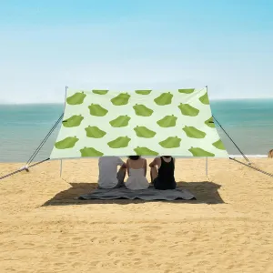 Chayote Cartoon Beach Canopy Tent Anti-UV & Wind Resistant, Camping Sun Shelter Easy Setup Portable,Outdoor Shade Tents with Sandbags,Sand Shovels,Ground Pegs & Stability Poles