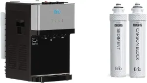 CLCTPOU520UVF2 Brio Countertop Self Cleaning Bottleless Water Cooler Dispenser with Filtration -Hot Cold and Room Temperature Water.