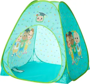 Cocomelon 3 Piece Slumber Set with Kids Indoor Outdoor UPF 30  Pop Up Play Tent with Pillow and Flashlight