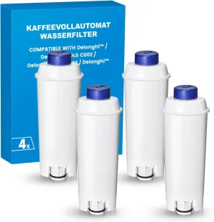 Coffee Machine Filters Replacement for Delonghi Dinamica, Magnifica S, DeLonghi DLSC002, Water Filter Compatible with DeLonghi ECAM, ETAM, ESAM, EC & BCO series, 4 Packs