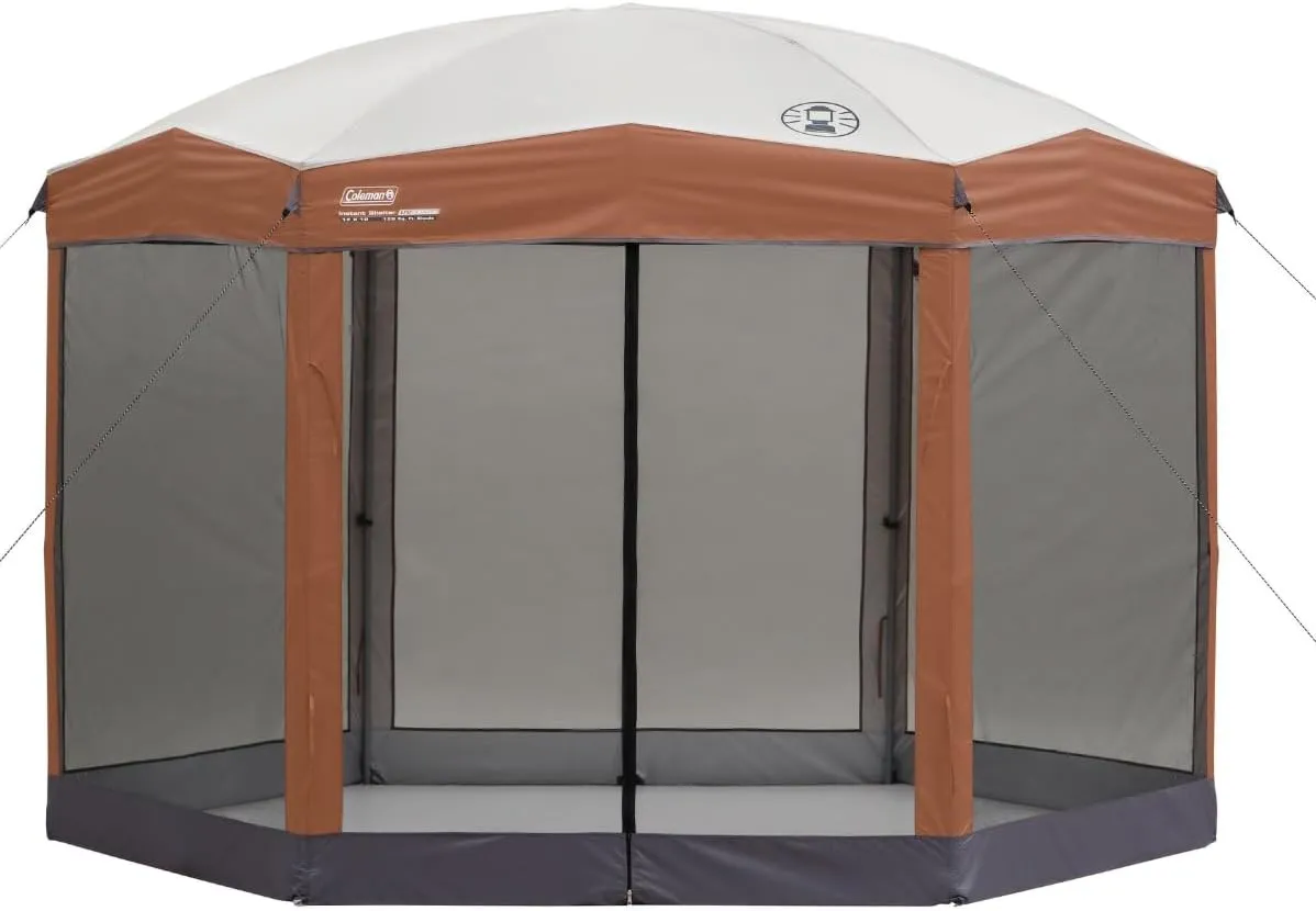 Coleman Back Home Screen Canopy Tent with Instant Setup Outdoor Gazebo for Bug-Free Lounging Shelter Fits Over Picnic Tables for Parties Events Tailgating Picnics & More