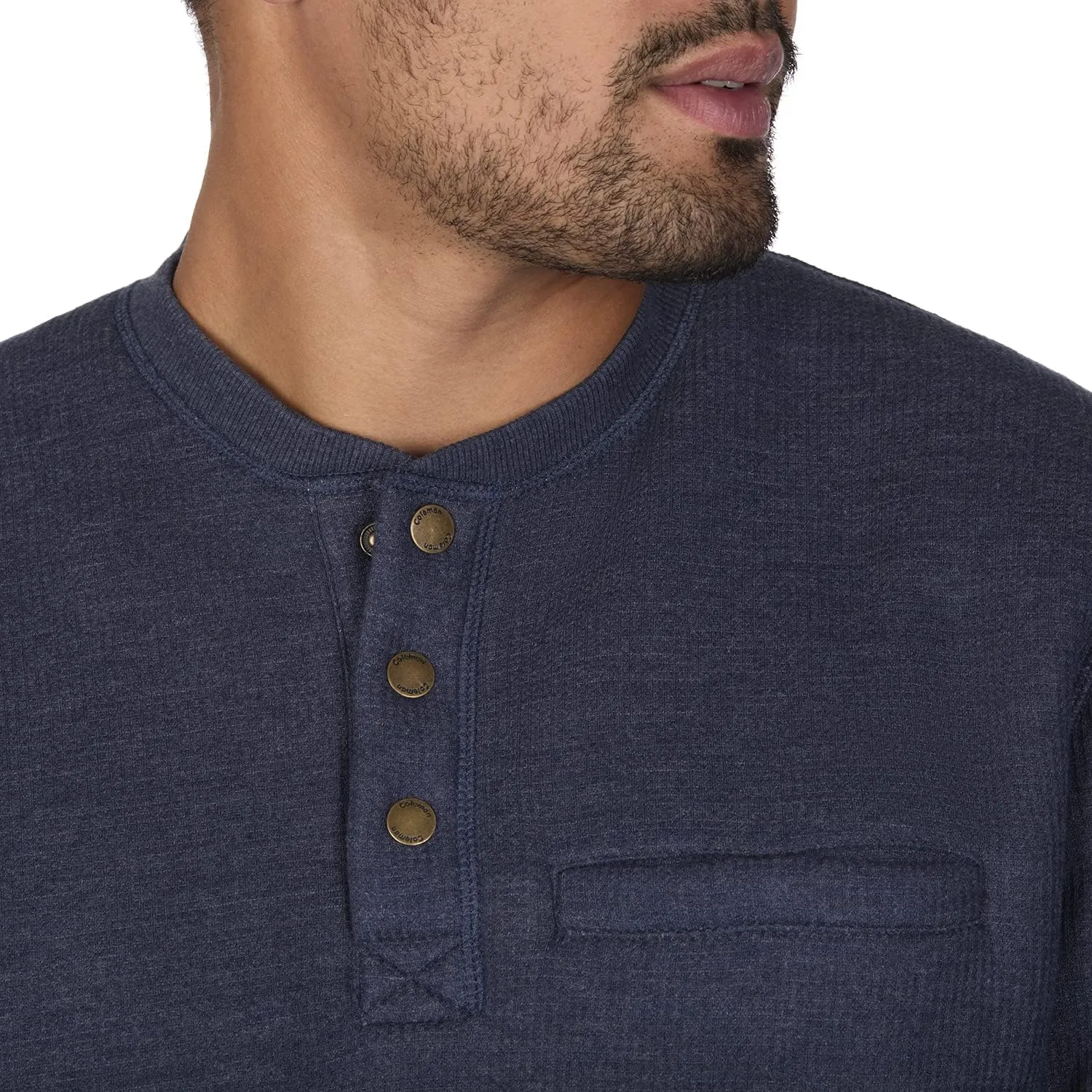Coleman Long-Sleeve Sherpa Lined Waffle Henley Shirts for Men