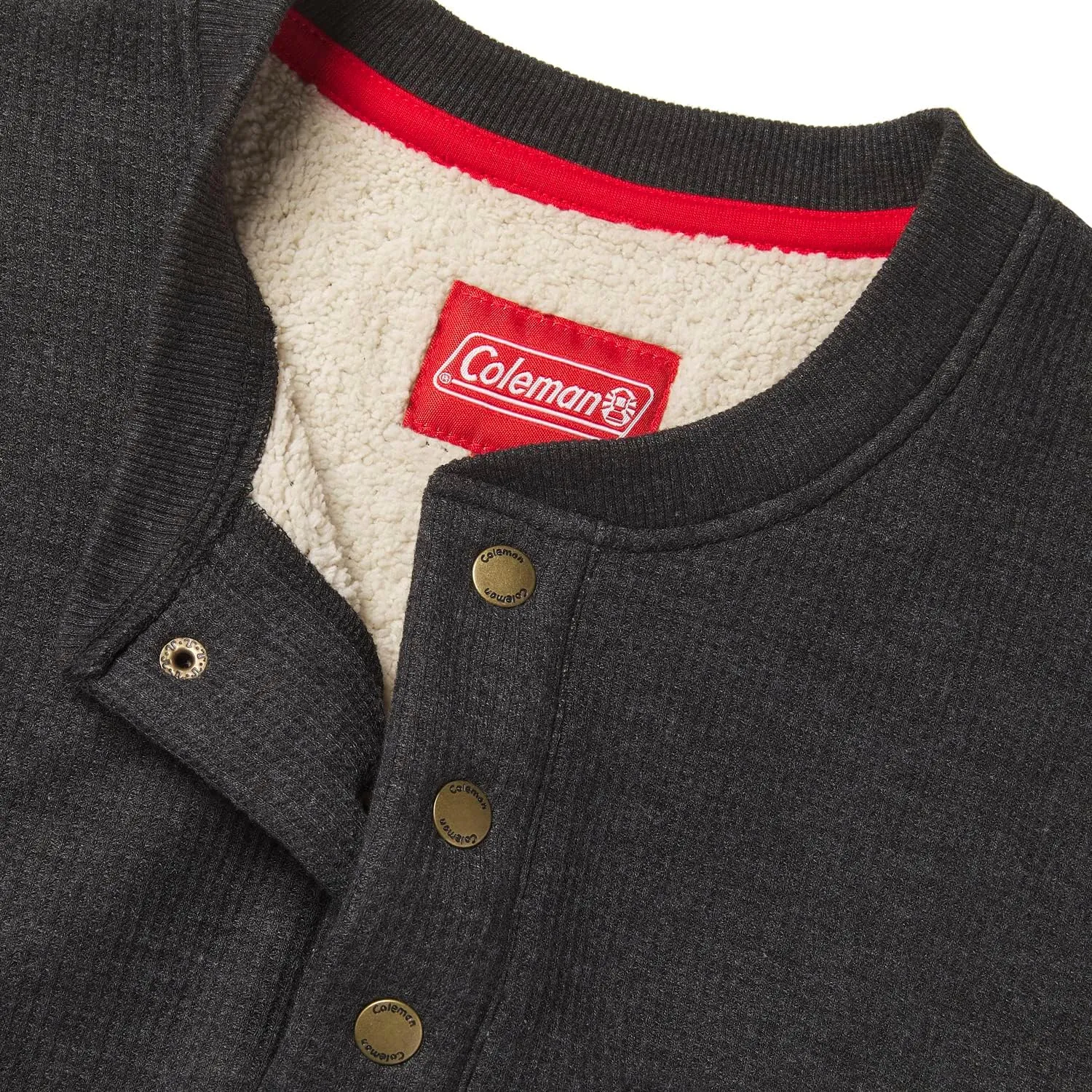 Coleman Long-Sleeve Sherpa Lined Waffle Henley Shirts for Men