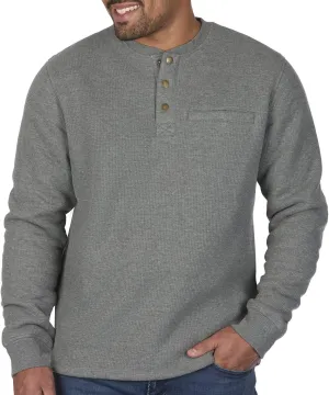 Coleman Long-Sleeve Sherpa Lined Waffle Henley Shirts for Men