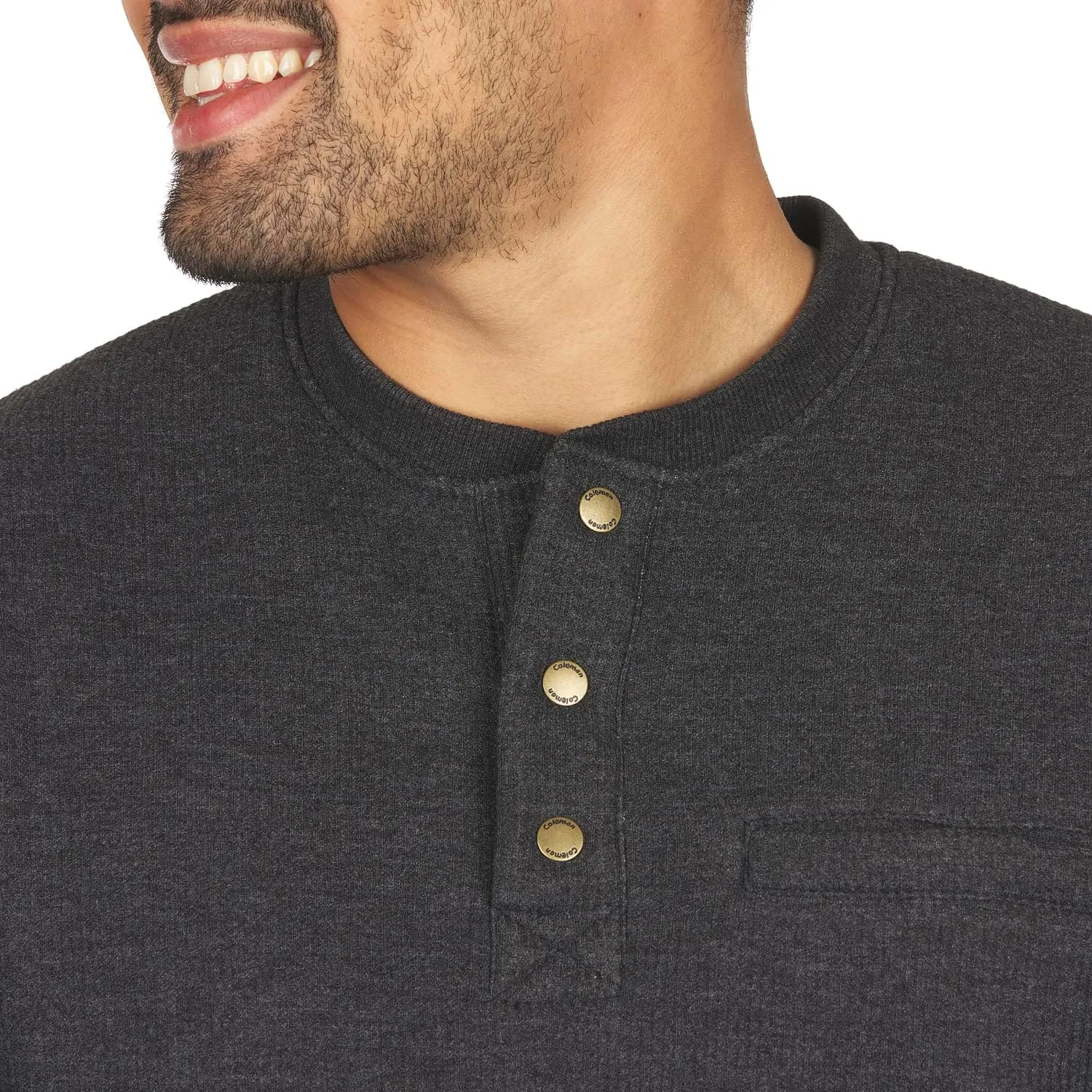 Coleman Long-Sleeve Sherpa Lined Waffle Henley Shirts for Men