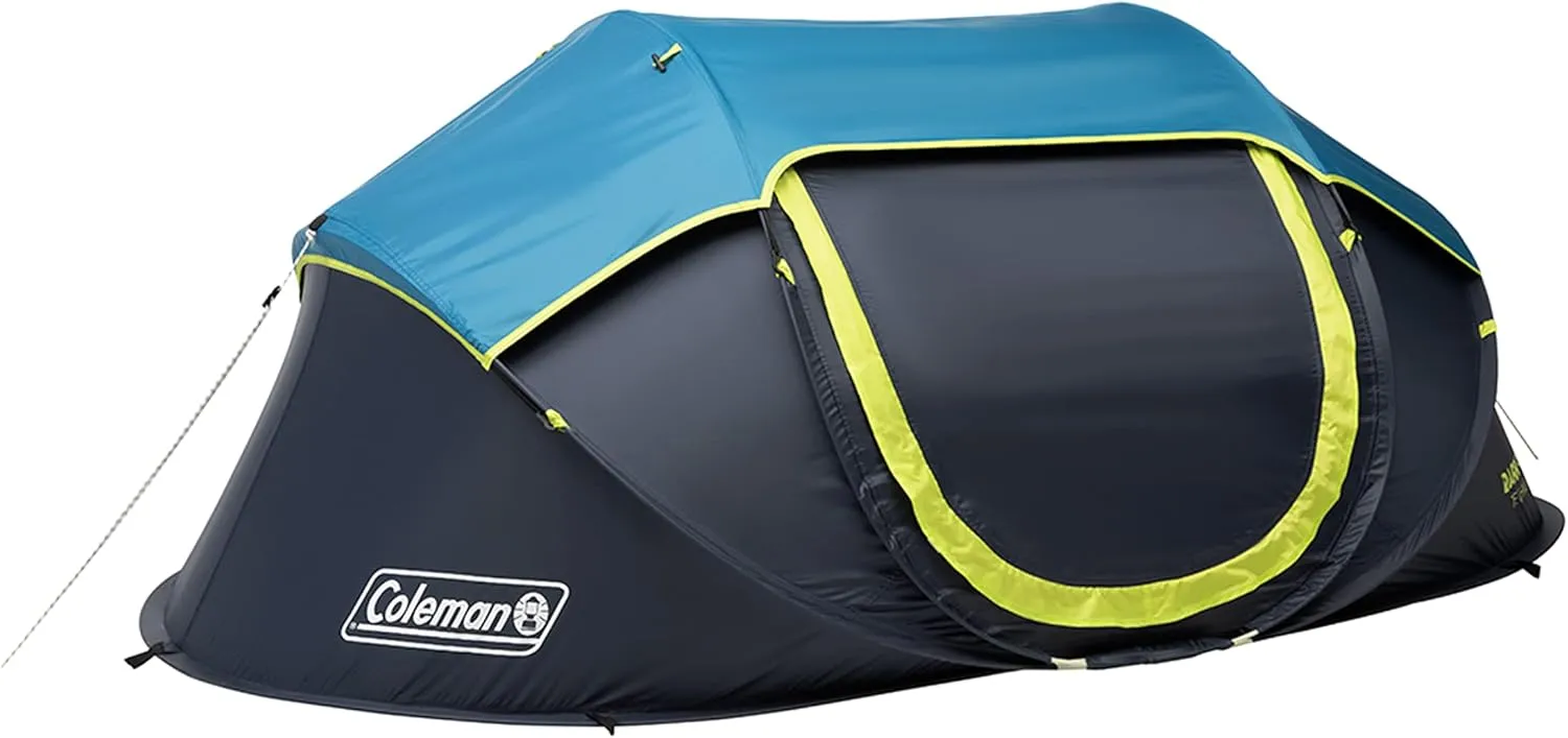 Coleman Pop-Up Camping Tent with Dark Room Technology, 2/4 Person Tent Sets Up in 10 Seconds & Blocks 90% of Sunlight, Includes Pre-Assembled Poles, Adjustable Rainfly, & Taped Floor Seams