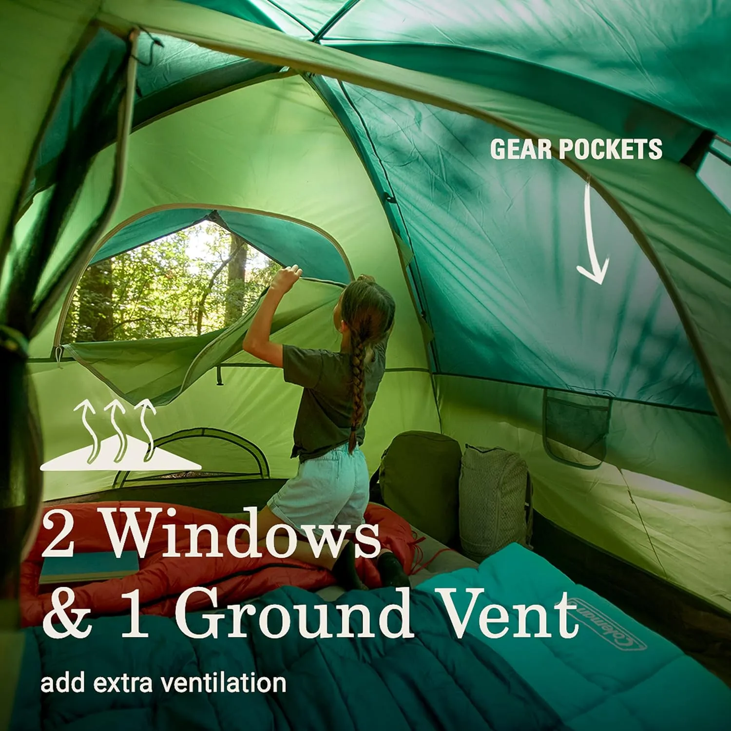 Coleman Sundome Camping Tent with Rainfly, 2/3/4/6 Person Tent Sets Up in 10 Mins, Weatherproof Shelter for Camping, Festivals, Backyard, Sleepovers, & More