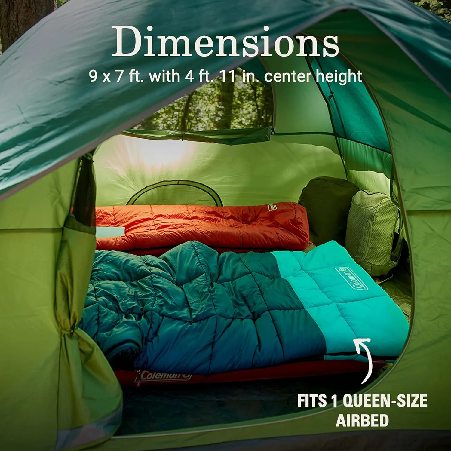 Coleman Sundome Camping Tent with Rainfly, 2/3/4/6 Person Tent Sets Up in 10 Mins, Weatherproof Shelter for Camping, Festivals, Backyard, Sleepovers, & More