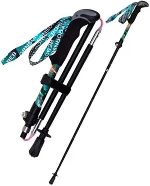 Collapsible Hiking Poles 2pc Pack, Strong Lightweight Walking Sticks, Carbon Fiber Trekking Poles, Adjustable Quick Lock for Hiking, Camping (C)