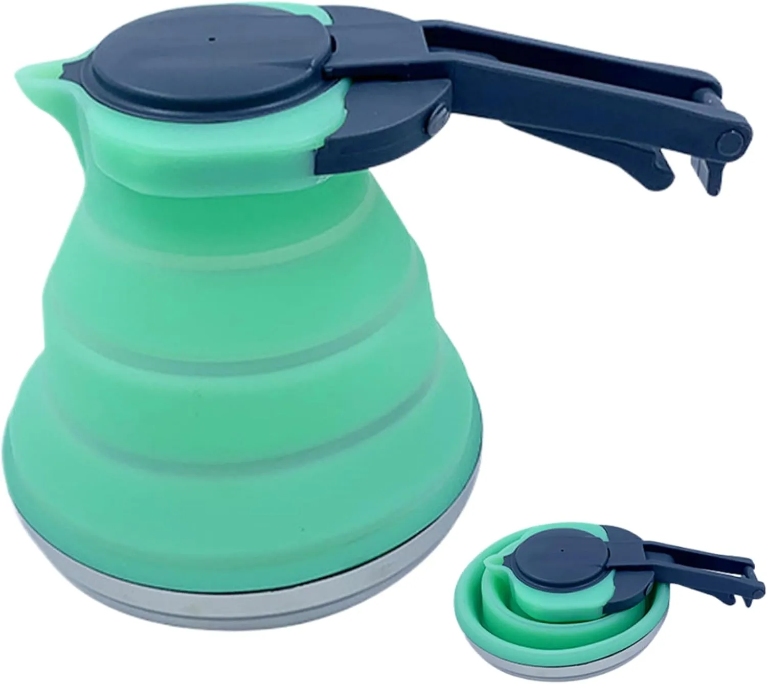 Collapsible Kettle 51 Oz Foldable Kettle Silicone with Handle Camping Coffee Pot Portable Camping Kettles for Boiling Water for Hiking Travel & Outdoors Collapsible Tea TravelC
